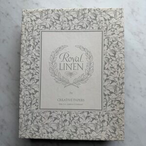 VTG C.R. Gibson Royal Linen Stationery Set White Good Partial Set